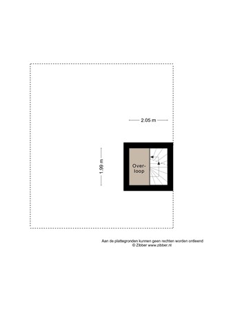 Plattegrond - Kerkakkerstraat, 5616 HA Eindhoven - Plattegrond overloop.jpg